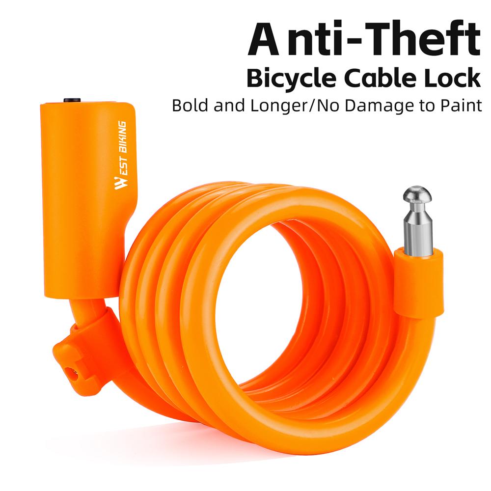 Portable Bicycle Safety Lock Steel Cable Lock AntiTheft Elasticity Lock Road Bike Steel Wire Lock