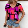 Women's Casual Fashion Trend High-quality Comfortable Shoulder V-neck T-shirt