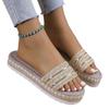 Large Size Woven Thick-soled Slippers Women Wear Metal Strip Decorative Slippers