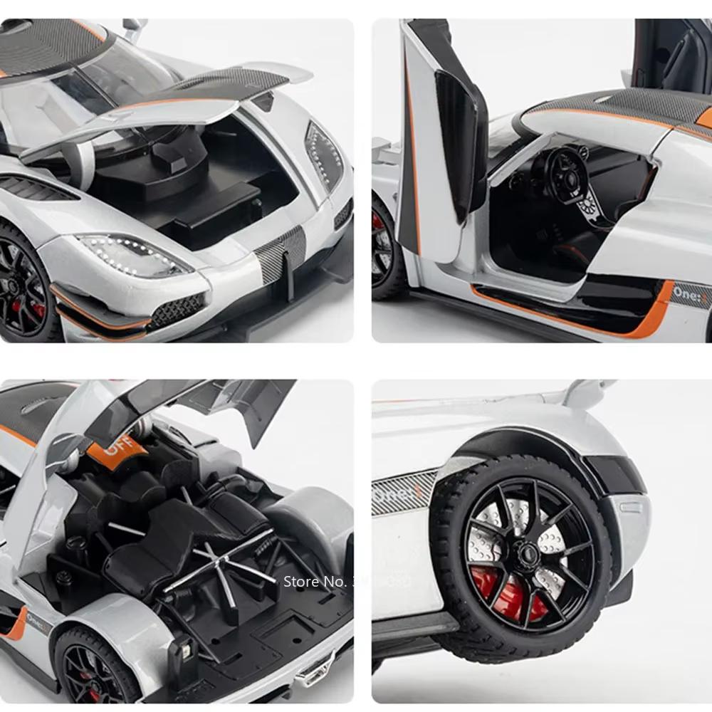 1:24 ONE-1 Miniature Toys Cars Alloy Diecast Models Pull Back Vehicles 4 Doors Opened Sports Car Toddler Toys For Kids Gifts