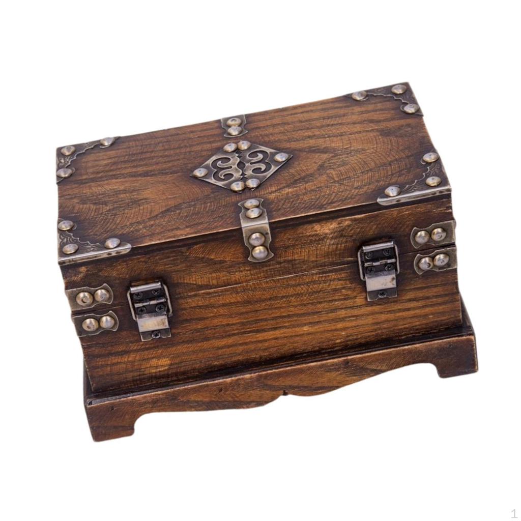 Treasure Chest Retro Storage Box Trinket Keepsake Multipurpose Rustic Container