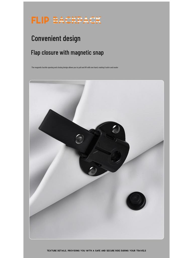 Men's Magnetic Flip Commuter Backpack: High-End Cross-Border Fashion for Leisure and Business Travel