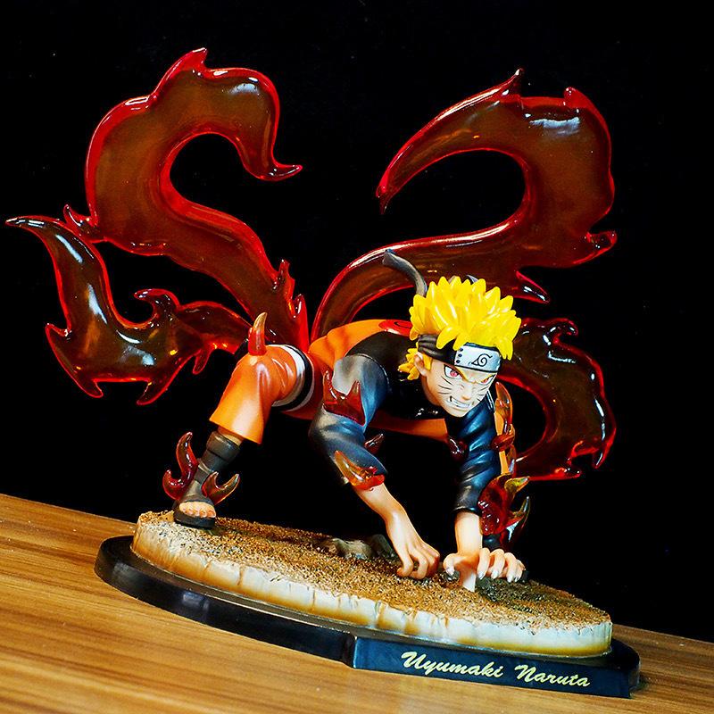 Naruto Czterooogoniasty Naruto Uzumaki Model Tatuażu Dekoracja Biurkowa Kolekcja GK Ręcznie Robiony Model Figurka Anime Model Zabawka Prezenty dla Dzieci