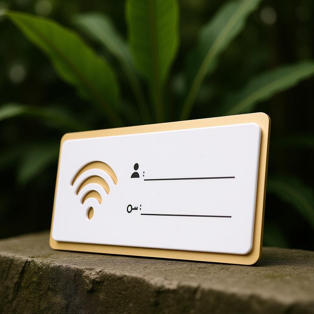 

Acrylic WiFi Password Sign Easy to Write Erase Customizable Network for Public Space Restroom Hotel Wall Decor 20X8X0.3CM