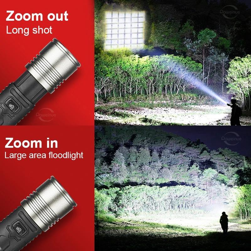 Most Powerful Flashlight XHP360 LED Camping Lantern Super Bright Long Range Flashlights Dimmable Rechargeable Lamps For Outdoor