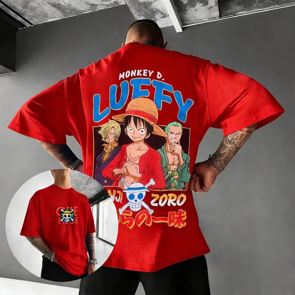 2026 Summer Y2k Oversized One Piece Luffy Anime Graphic T Shirt Men Women Streetwear Tee Casual Short Sleeve Tops Cartoon Print