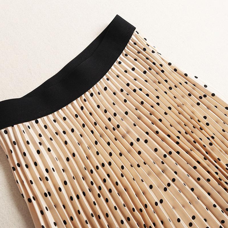 Gonne a pieghe Donna Primavera Autunno Gonna a vita alta Stampa Gonne midi Gonna di velluto da donna Maxi Gonne lunghe Femme Faldas Mujer