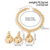 Exaggerated Earring Necklace Set Gold Silver Half Ball Bead Punk Rock Necklace Metal Pendant Metal String Beads Necklace