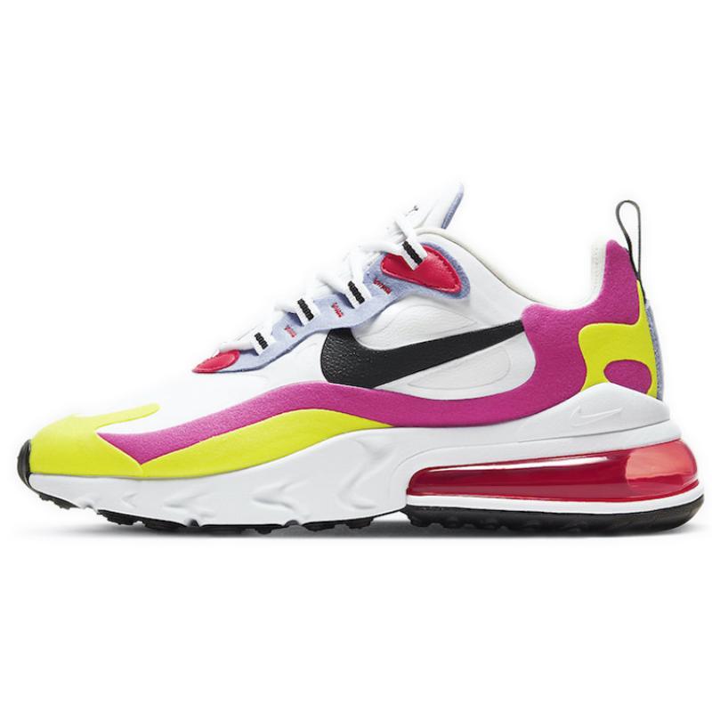Nike Air Max 270 React White Pink Yellow Women's Sneakers Casual Shoes CZ9351-100