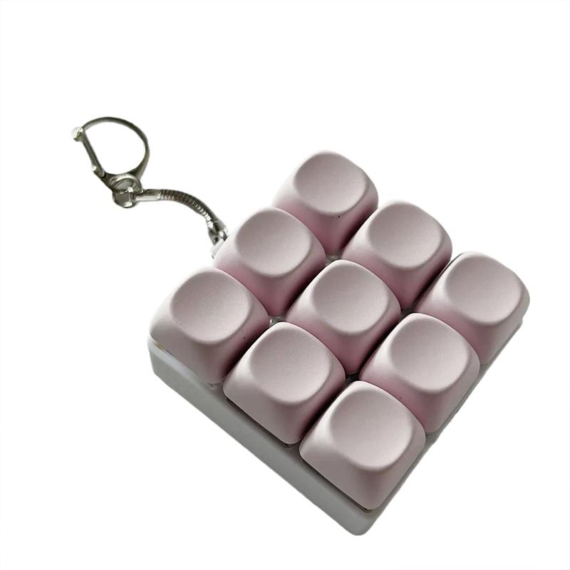 Keychain With Keyboard To Relieve Stress 4/9 Button Toy Relaxing And Quiet Mechanical Keyboard Easy To Remove Readjust