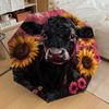 1 Stück Kuh Sonnenblumen Muster Regenschirm Automatisches Öffnen und Schließen Regenschirm, Hochwertiger Regenschirm, Ideales Geschenk für Sie 340