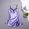 Women's Summer Lace Trim Ice Silk Pajama Set - Cool, Breathable Camisole Nightgown with Short Skirt