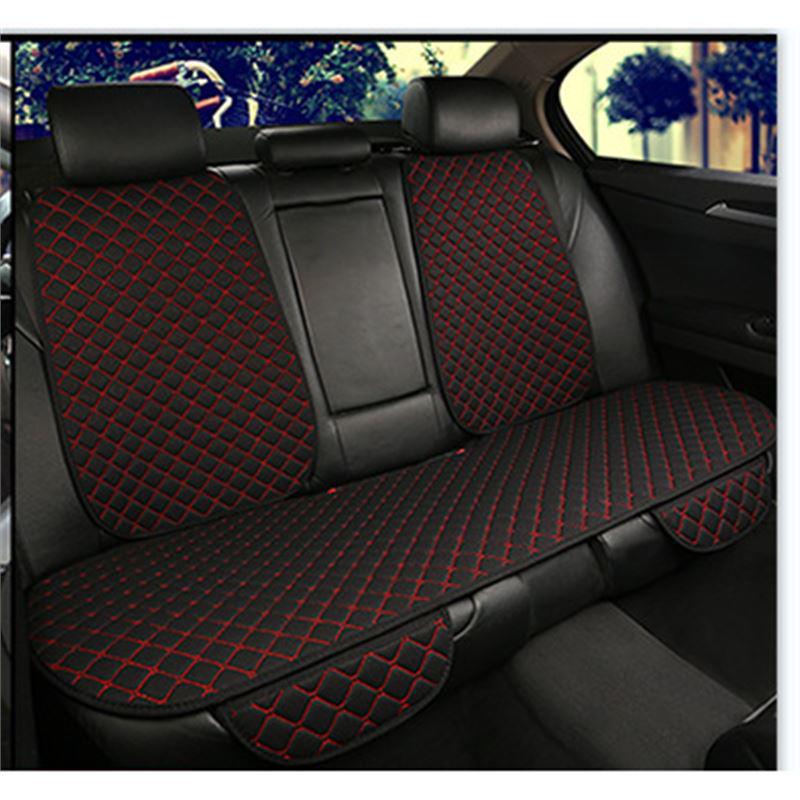 All-Season Breathable Linen Car Seat Cushion Set with Polka Dot Embroidery