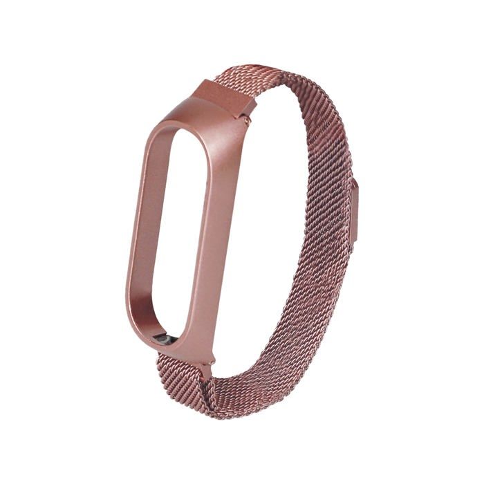 Metal Watch Bracelet - PHONEKIT CONTACT - Xiaomi Mi Band 5/6 - Rose Gold - Stainless Steel - Pin Buckle