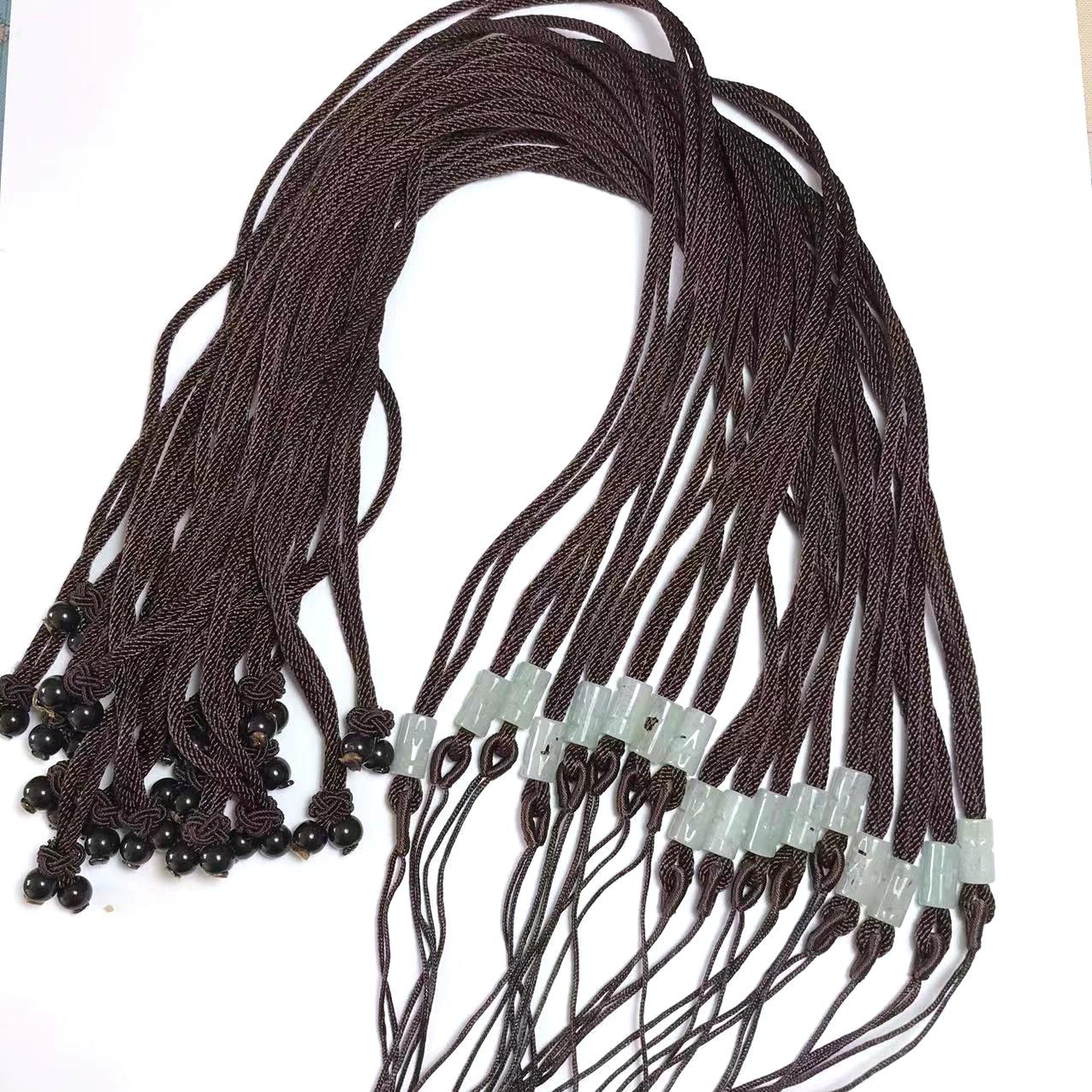 Hetian Jade Handwoven Pendant Necklace Rope for Men and Women Adjustable Length