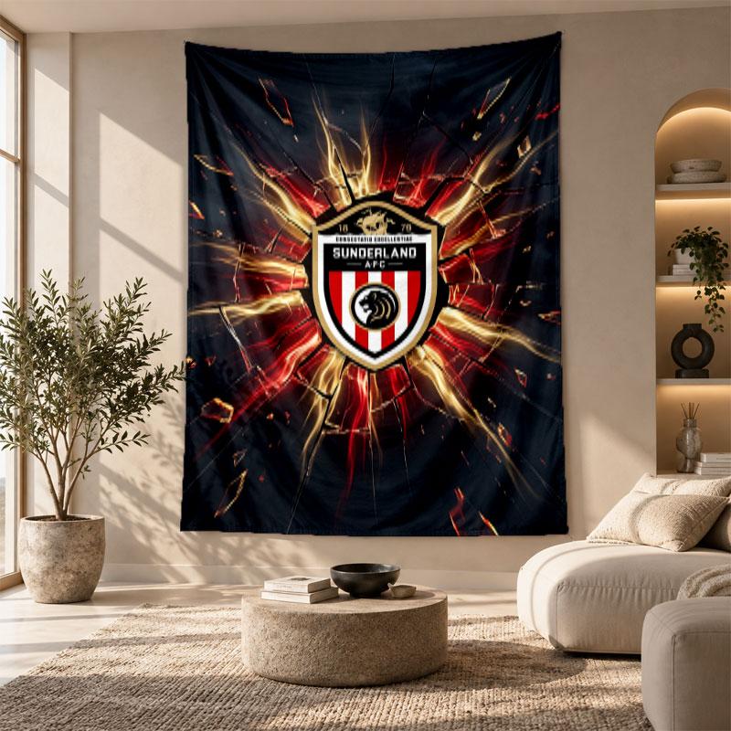 Decorative Tapestry,Sunderland Football Printed Wall Art, Lightweight Wall Hanging For Bedroom Background