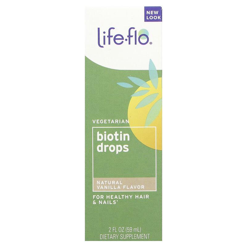 Biotin Drops, Natural Vanilla , 2 fl oz (59 ml)