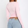 Women T-shirt Long Sleeve O Neck Autumn Winter Ladies Simple Chic Streetwear Slim Fit Pullover Female Korean Fashion Solid Sexy Y2K Clothes 2024