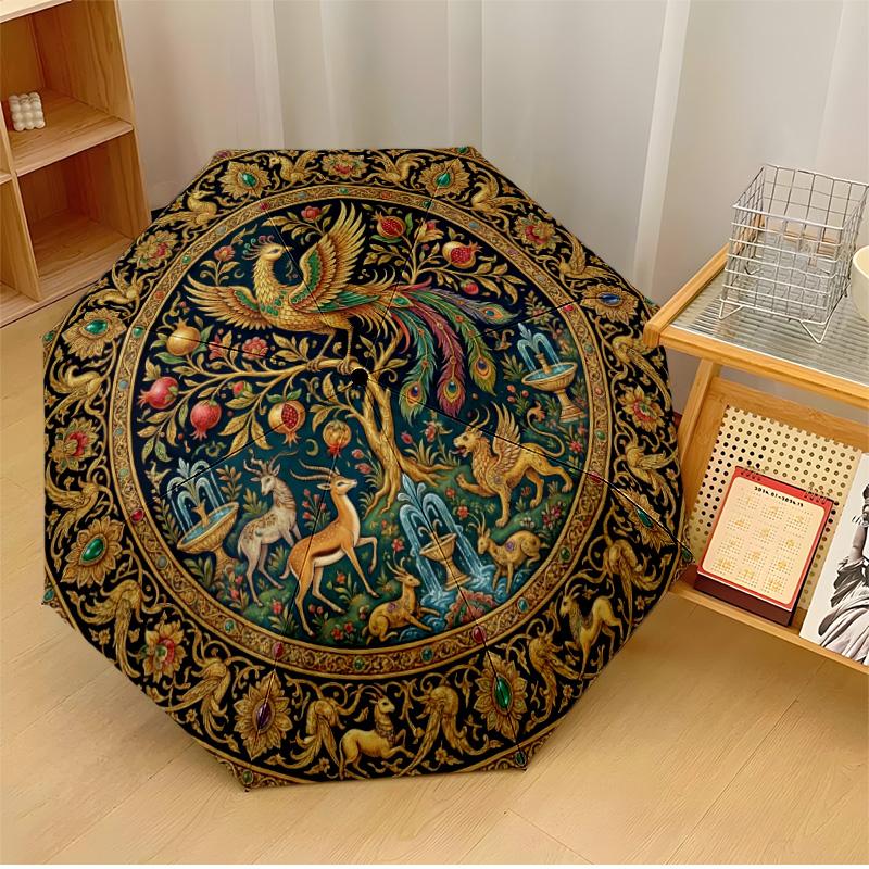 

Mystic Phoenix Design Printed umbrella windproof folding umbrella portable sun and rain umbrella suitable for gifting