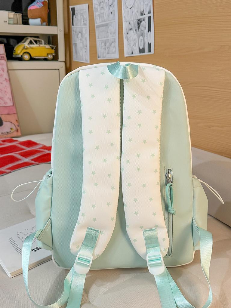 Cute Starry Butterfly Knot Backpack For Girls With Nylon For School And Daily Use