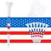 10/20/50 szt. Tees golfowe Niezniszczalne plastikowe Tees golfowe Zmniejsza tarcie Obrót boczny Akcesoria golfowe Wzór flagi USA Długie Tees golfowe Luzem
