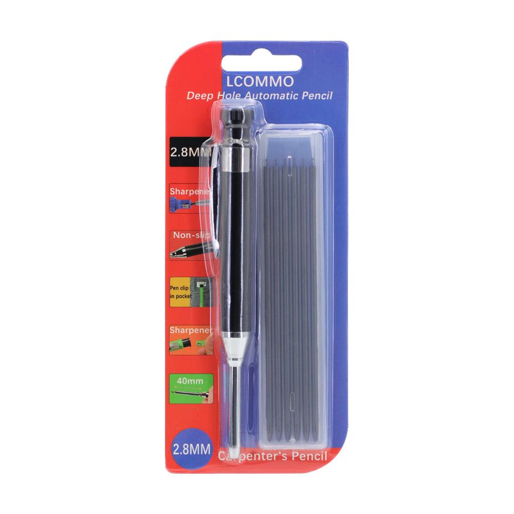 2.8mm Professional Metal Long Head Woodworking Mechanical Pencil or Lead Refills, for Carpenter Marking Engineering Drawing Tool