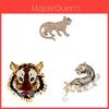 Vintage Tiger Brooch Alloy Animal Design Gift For Men Women