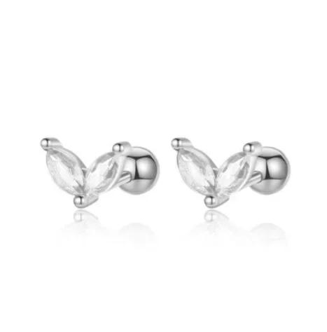 2 Paires Boucles d'Oreilles Créoles Petites Câlins en Acier Inoxydable Pour Femmes Petit Pendentif Cristal Zirconium Boucles d'Oreilles Cartilage Bijoux Piercing