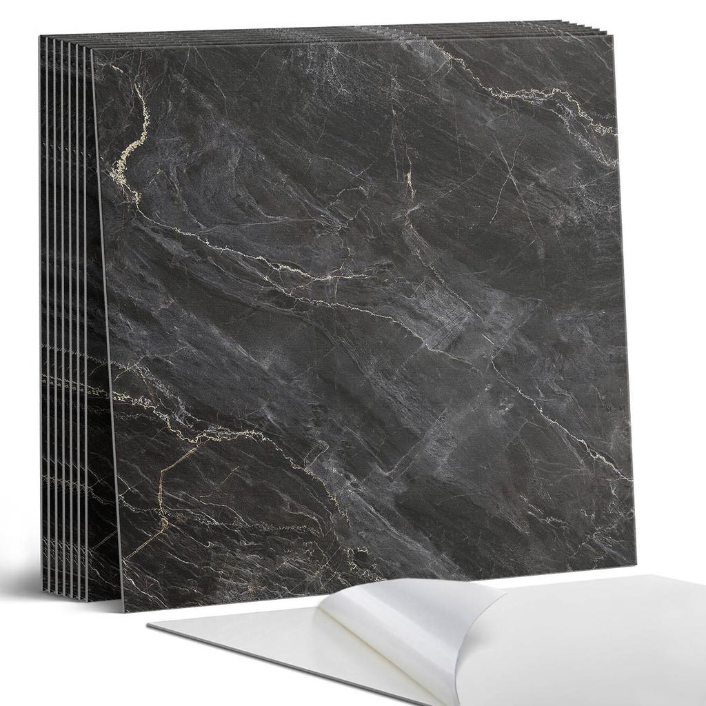 Zestaw Kafelków Pcv Z Wzorem Do Salonu Samoprzylepne Elegancki Marmur Z Żyłkami 9X30X30 Cm