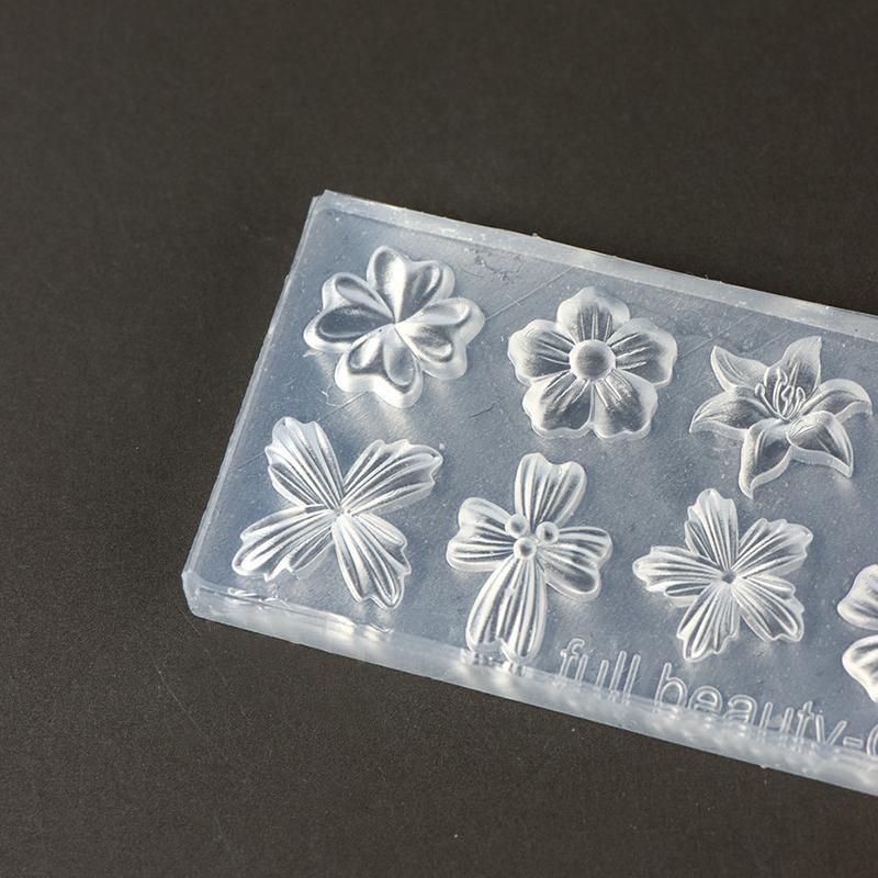 Spring Flower Petals Silicone Nail Mold Three-Dimensional Floral Diy Design Manicure Template Carving Nail Art Stencil Tools
