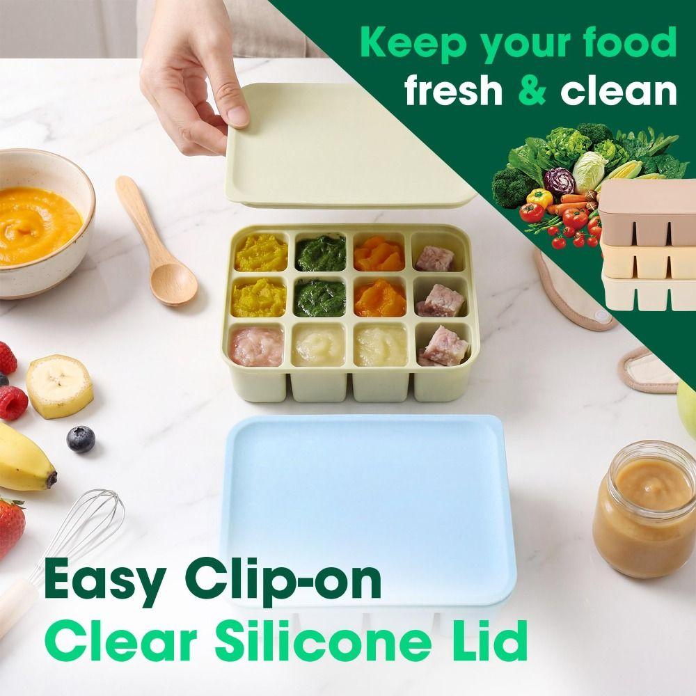 With Lids Baby Food Freezer Tray Silicone Material Baby Food Storage Container For Baby
