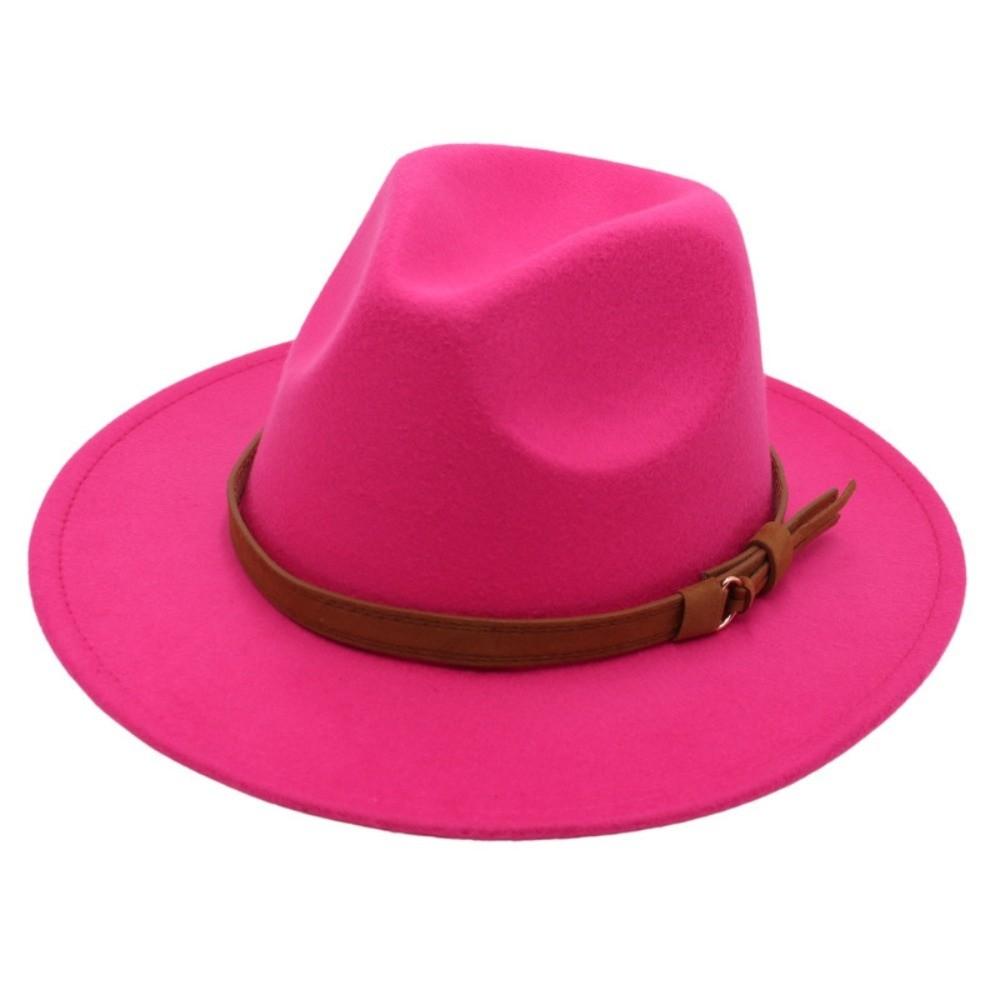 

Tibetan Style Western Cowboy Hat Artificial Suede Roll Brim Cowgirl Cap Felt Cap Outdoor Riding рожевий червоний колір