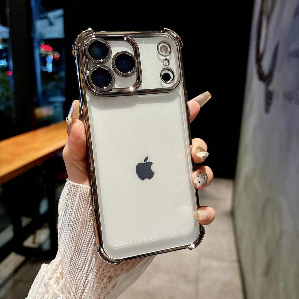 Electroplated Transparent Drop-Proof Case for iPhone 16 Pro Max/Apple 17/15/14