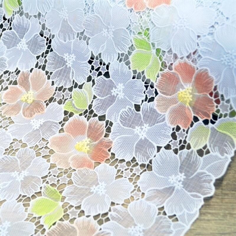 Nordic-style waterproof coated lace tablecloth FL-2921 watercolor (Width) 49cm x (Length) 50cm