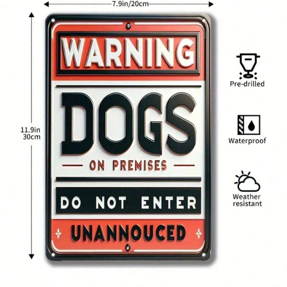 Vintage Tin Sign Metal Poster Wall Decor Beware Of Dog Retro Plaque For Home Bar Cafe Garage