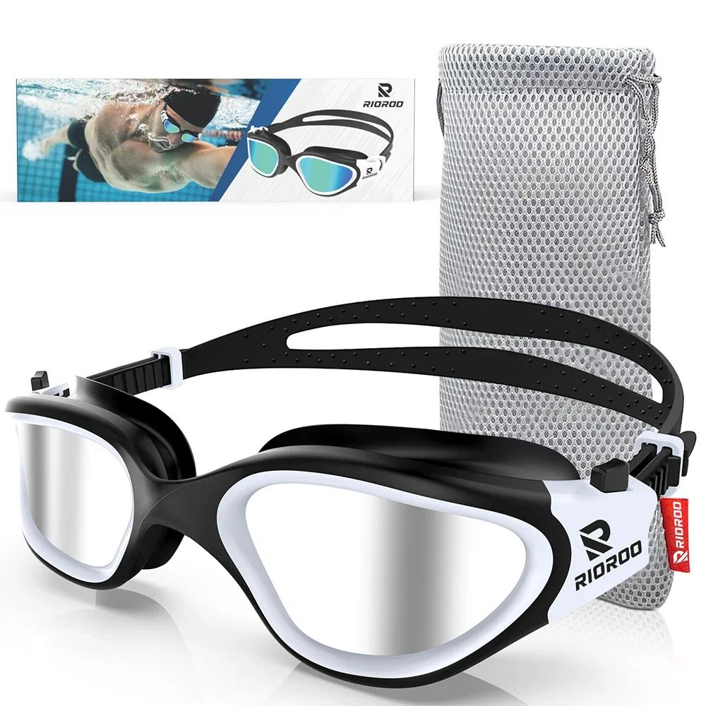Svømmebriller for voksne Profesjonelle briller Antidugg UV-beskyttelse Menn Kvinner Svømmebriller Vanntett Justerbar Silikon iBassenget