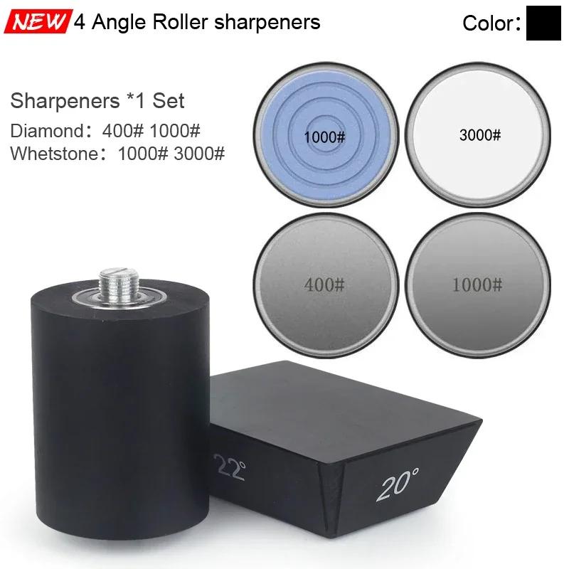 Professional Roller Knife Sharpener Black Wooden Roller Knife Sharpener Magnetic Quad 15/18/20/22° Kitchen Sharpening Tool Set