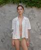 Eopaeleolakaibeu Oat Crochet Half Sleeve Shirt - Ivory