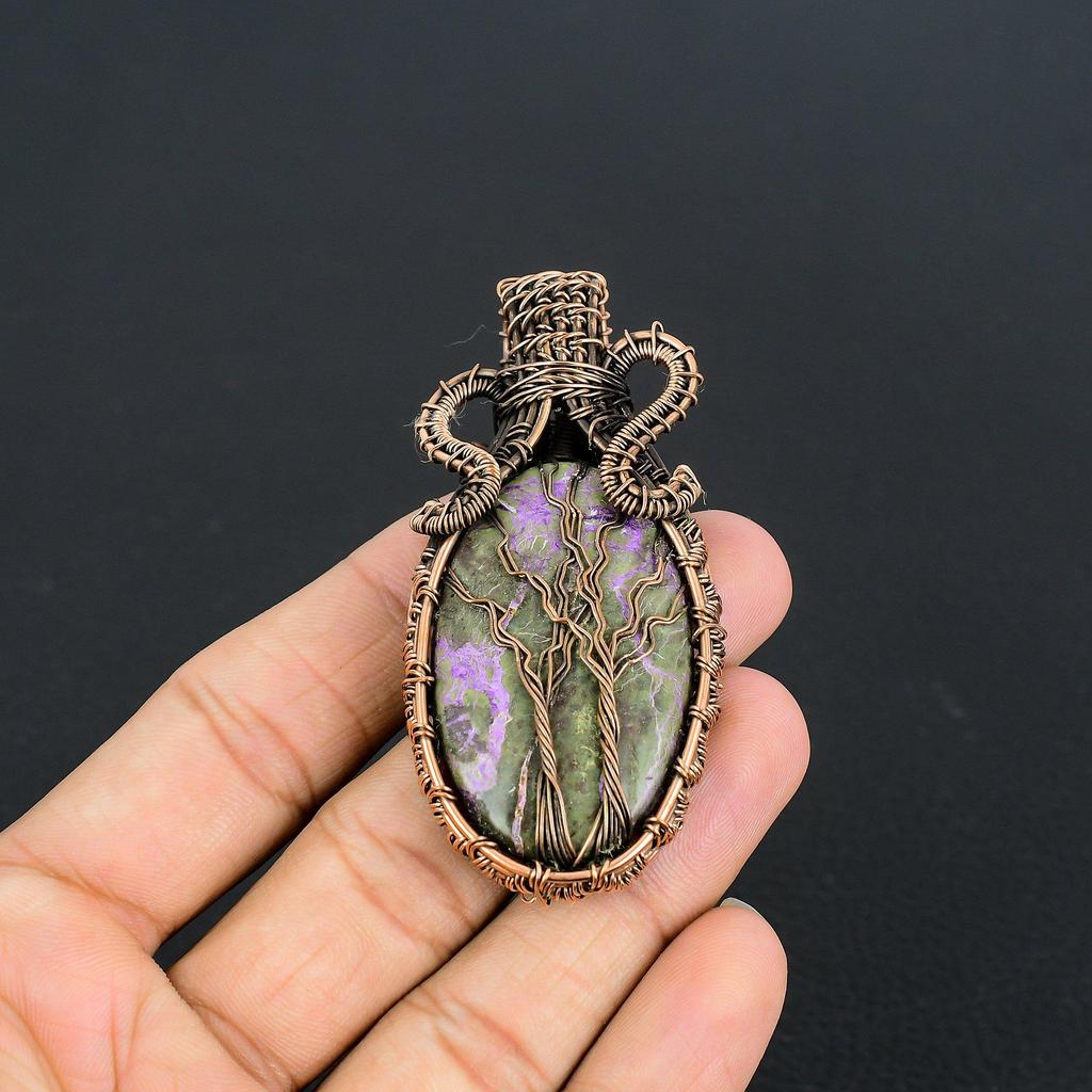 Tree Of Life Purpurite Jewelry, 999 Copper Wire Wrapped Pendant Handmade Gemstone Jewelry, Gifts For Wife Brand New Pendant