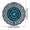 1 Stück Metall Mandala Blume Windspiel - Blau & Golden Outdoor Gartendeko, Gedenk-Windrad für Terrasse