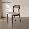 Italian Vintage-Style Minimalist Solid Wood Dining Chair for Home, Hotel, or Study Room.