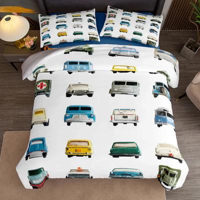 Set Copripiumino Gala Auto Retrò Antico King Queen Matrimoniale Matrimoniale Singolo Set Biancheria da Letto
