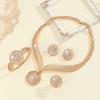 Hollow Chain Necklace Earrings Ringsbracelets, Jewelry Set Ladies' Bridal Banquet Jewelry Set