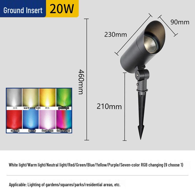 LED Waterproof Outdoor Spotlight: Seven-Color Tree Projection Lawn Light for Villa Landscapes