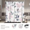 1 Stück Pastellfarbenes Blatt-Duschvorhang - Rosa, Lavendel, Grau & Weiß Botanisches Design mit 12 Haken, 70,8x70,8 Zoll, Modernes Badezimmer