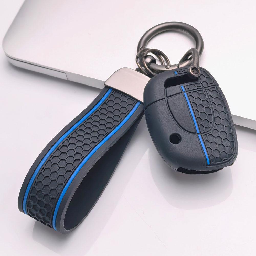 Premium Silicone Car Key Fob Cover For Renault Clio Megane Kadjar Captur Koleos Arkana With Keychain Soft Silicone Car Interior Accessories