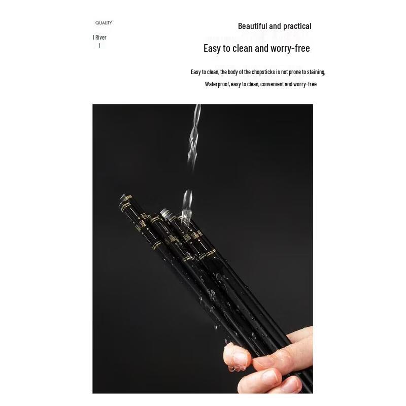 HANDUNYOU Premium Anti-slip Alloy Chopsticks