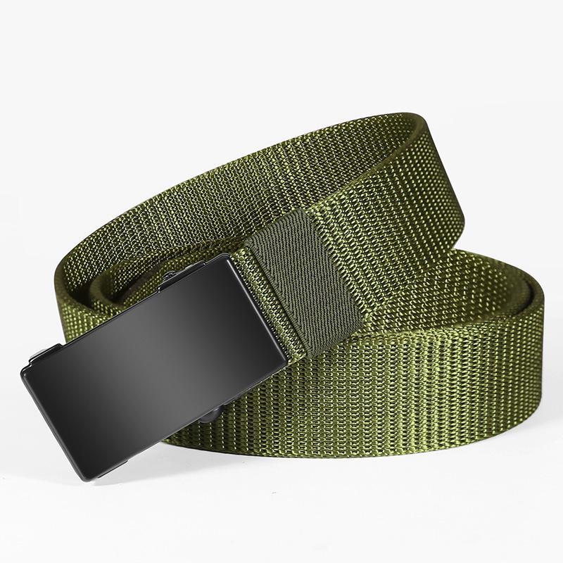 Canvas Belt Men'S Casual Outdoor Nylon Belt Middle-Aged And Young Simple Automatic Buckle Belt Boys