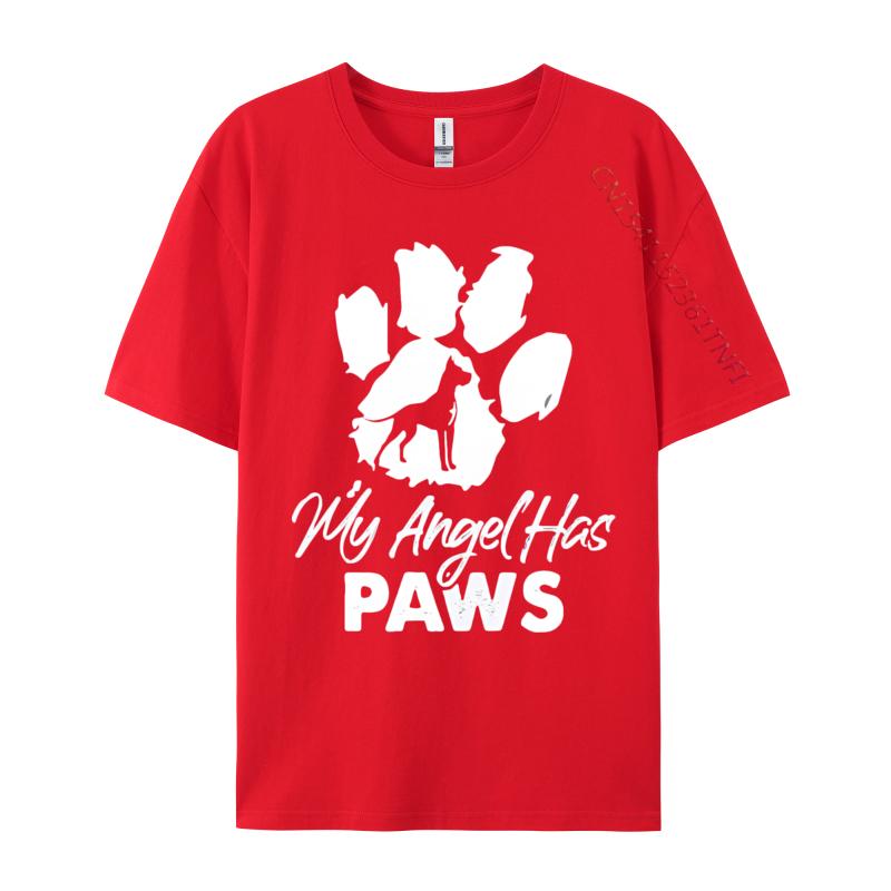 My Angel Has Paws Great Dane Dog Breed Paws Tshirt Man Tshirts Vintage Tops Man Cotton T Shirts Harajuku Printed Top Tees S