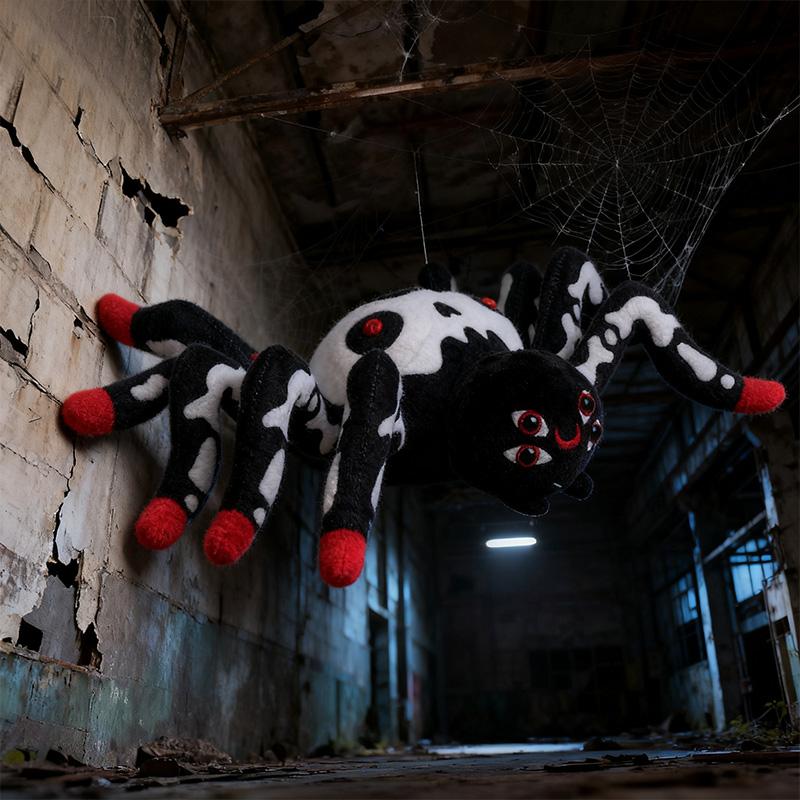 33cm Simulation Dunkle Spinne Plüschtier Weiches Kuscheltier Für Heimdekoration Weihnachten Halloween Geschenk Kindergeburtstagsgeschenk